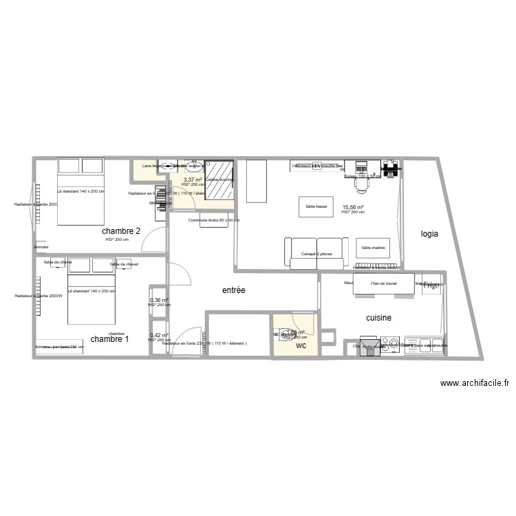 appârtement 5/1. Plan de 0 pièce et 0 m2