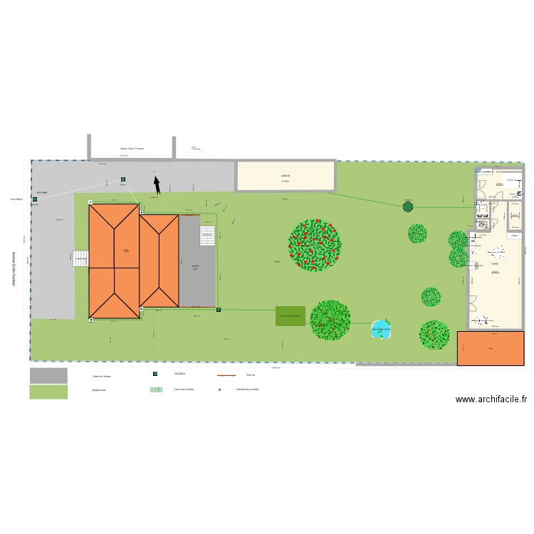 PLAN DE MASSE aménagement atelier. Plan de 5 pièces et 105 m2