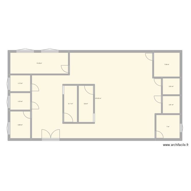 aaa. Plan de 11 pièces et 190 m2
