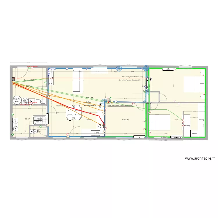 plan  maison derri&egrave;re electricit&eacute;. Plan de 