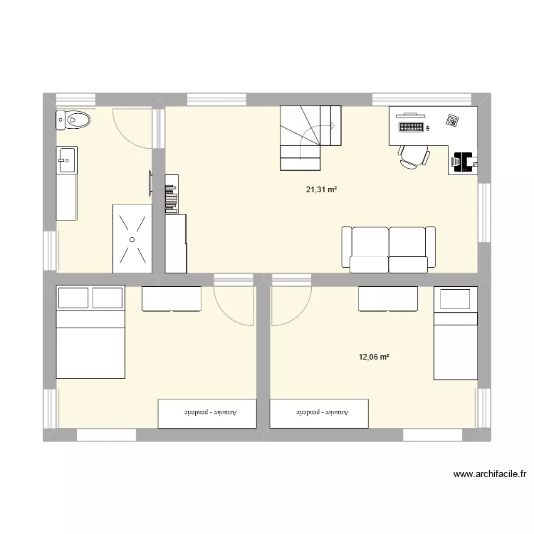 2&egrave;me &eacute;tage maison VSP. Plan de 