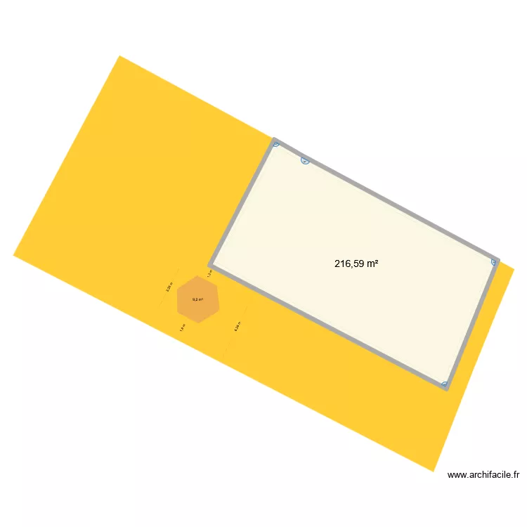 abri jardin. Plan de 1  et 217 m²