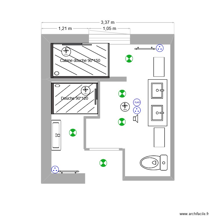 Salle de bain 2. Plan de 0 pièce et 0 m2