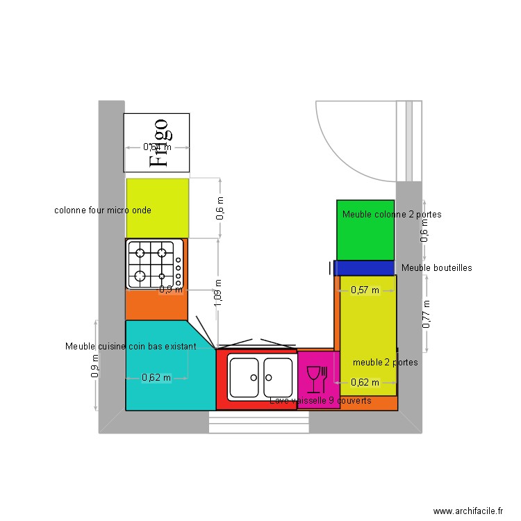 cuisine 1. Plan de 0 pièce et 0 m2