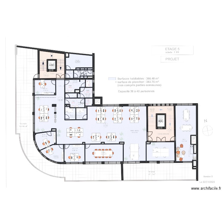 Toulon Fontaine - R+5. Plan de 48 pièces et 612 m2