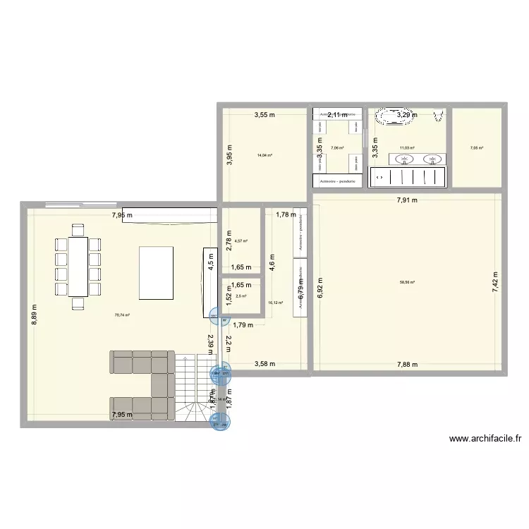 maison. Plan de 10 Pièces et 192 m²