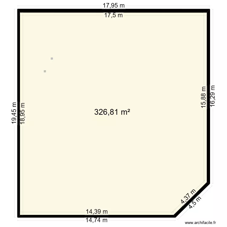RDC. Plan de 1 et 327 m² RDC. Plan de 1 et 327 m²