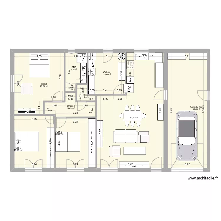 Maison au 60e 04 01 2026 14h18. Plan de 9 pièces et 139 m²