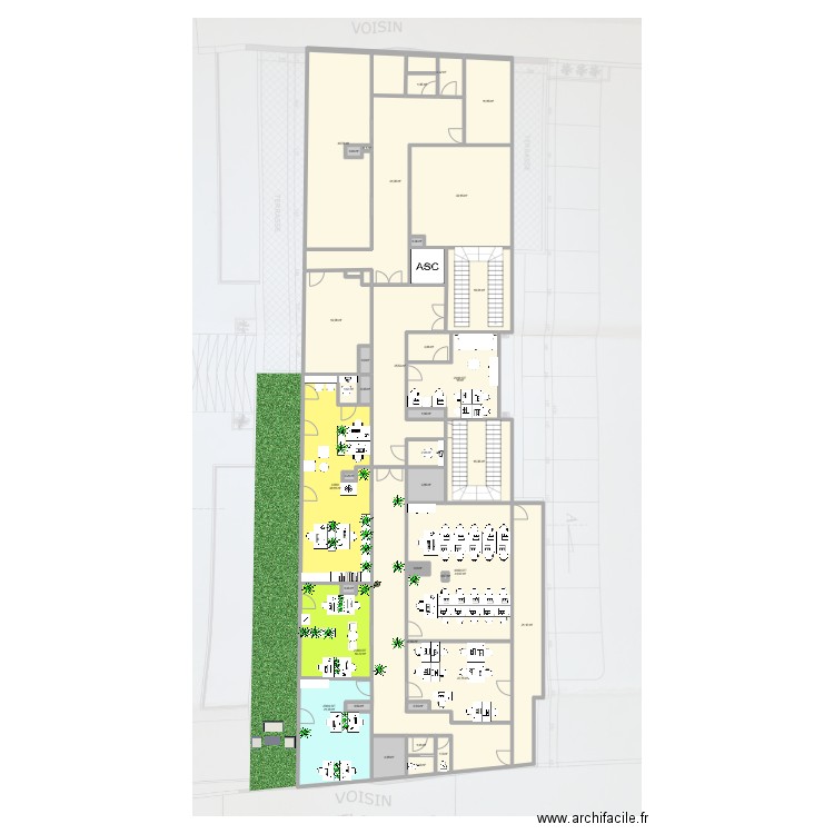 plan 5 eme reel. Plan de 39 pièces et 449 m2
