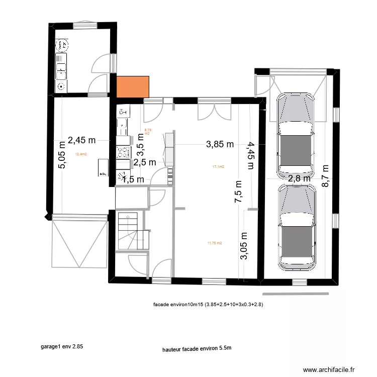 jerome RDC. Plan de 2  et 2 m²