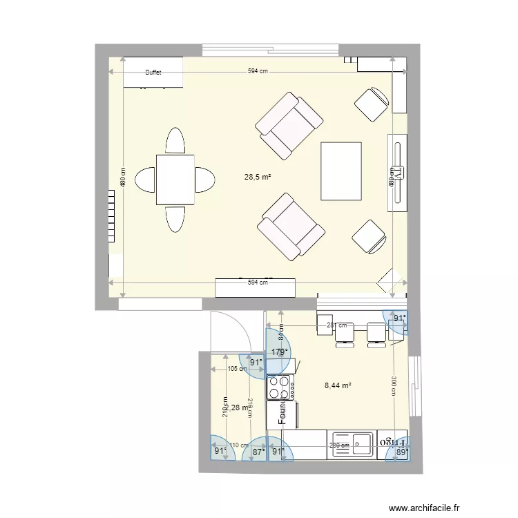 sejour Bouscat Pressensé. Plan de 3 pièces et 39 m² sejour Bouscat Pressensé. Plan de 3 pièces et 39 m²