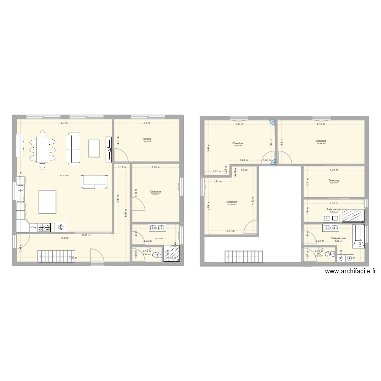 Clo. Plan de 13 pièces et 191 m2