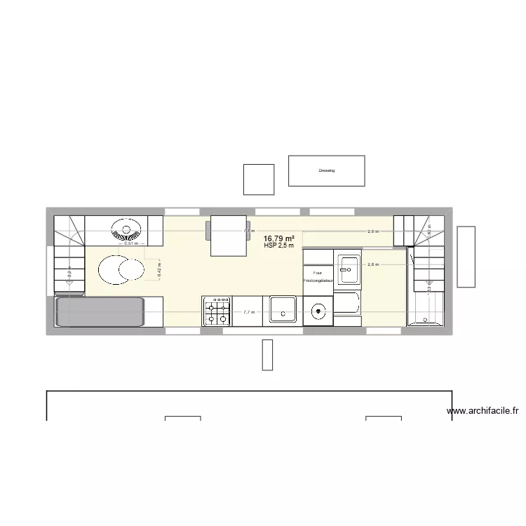 Tiny house 3ter. Plan de 1 et 17 m² Tiny house 3ter. Plan de 1 et 17 m²