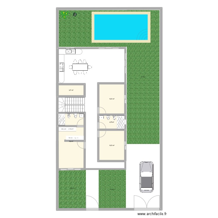 villa. Plan de 5 pièces et 48 m2