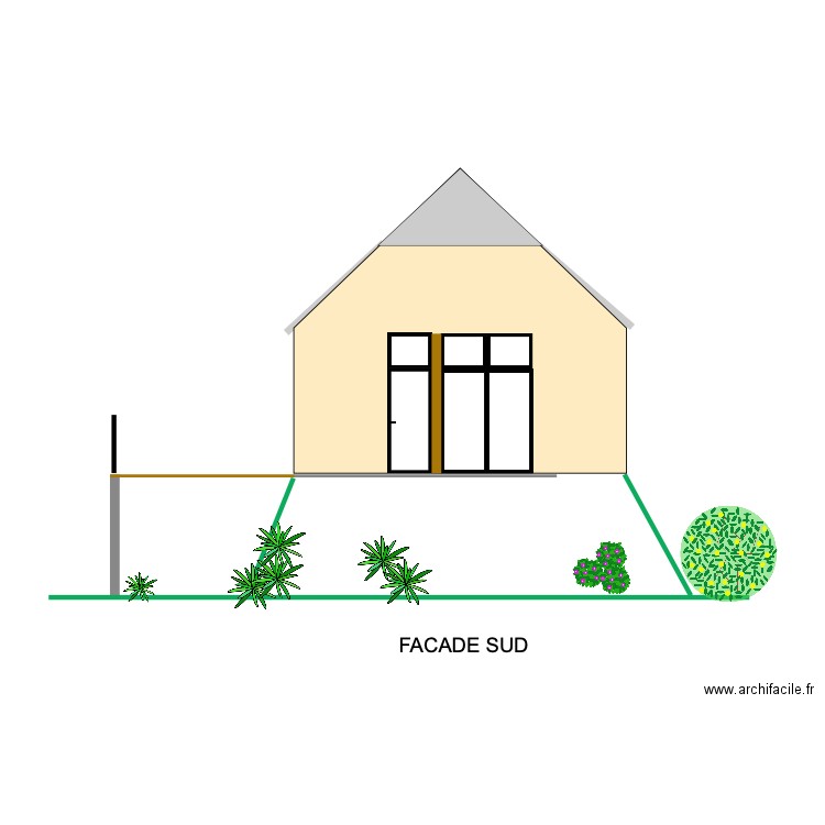 FACADE SUD. Plan de 0 pièce et 0 m2
