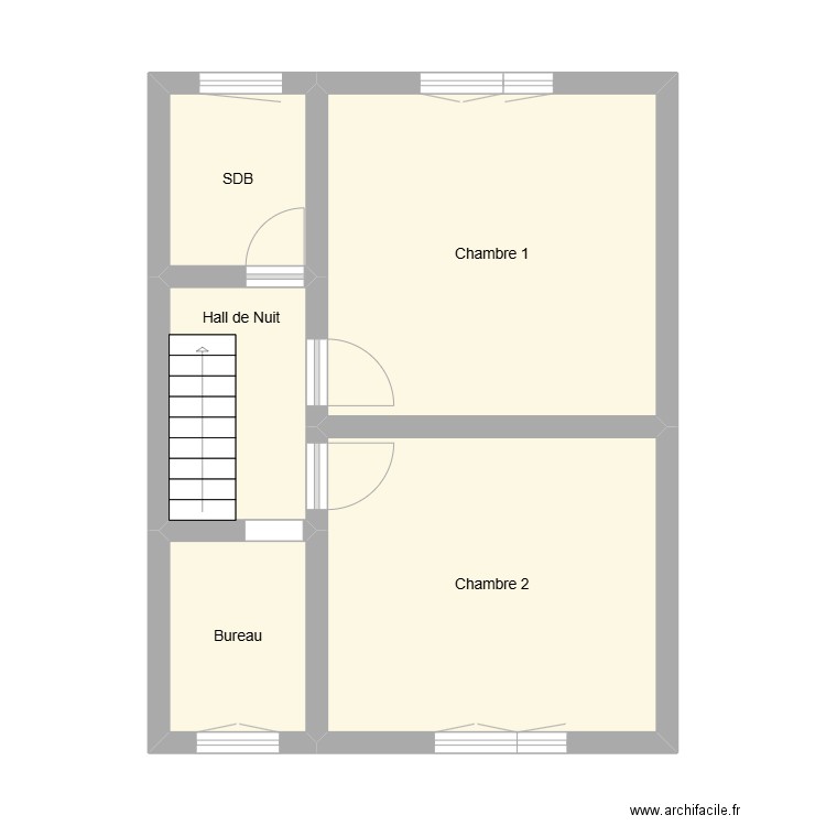 1er étage Fini. Plan de 5 pièces et 41 m2