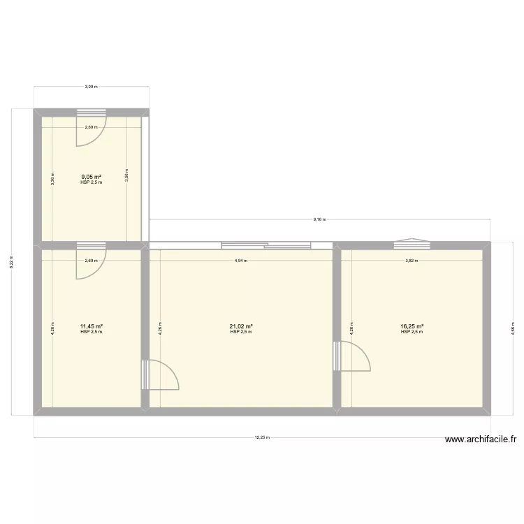 Maison du fond 2. Plan de 4  et 58 m²