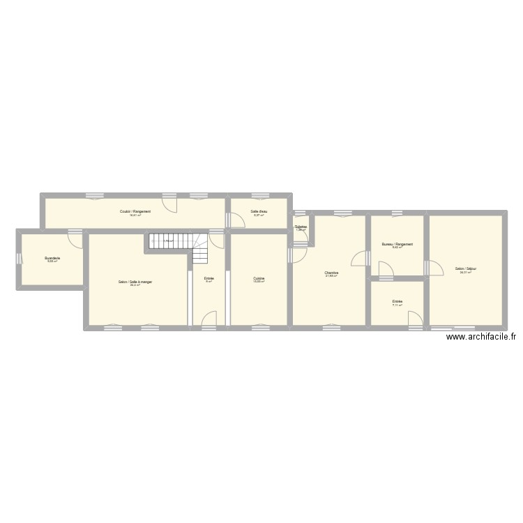 Kerbescat RdC. Plan de 12 pièces et 146 m2