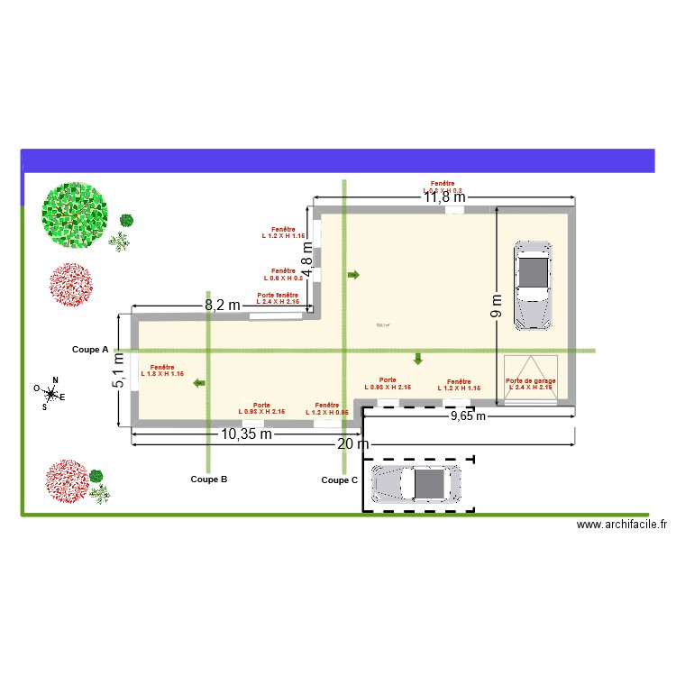 PCMI Plan Hangar. Plan de 1 pièce et 133 m2