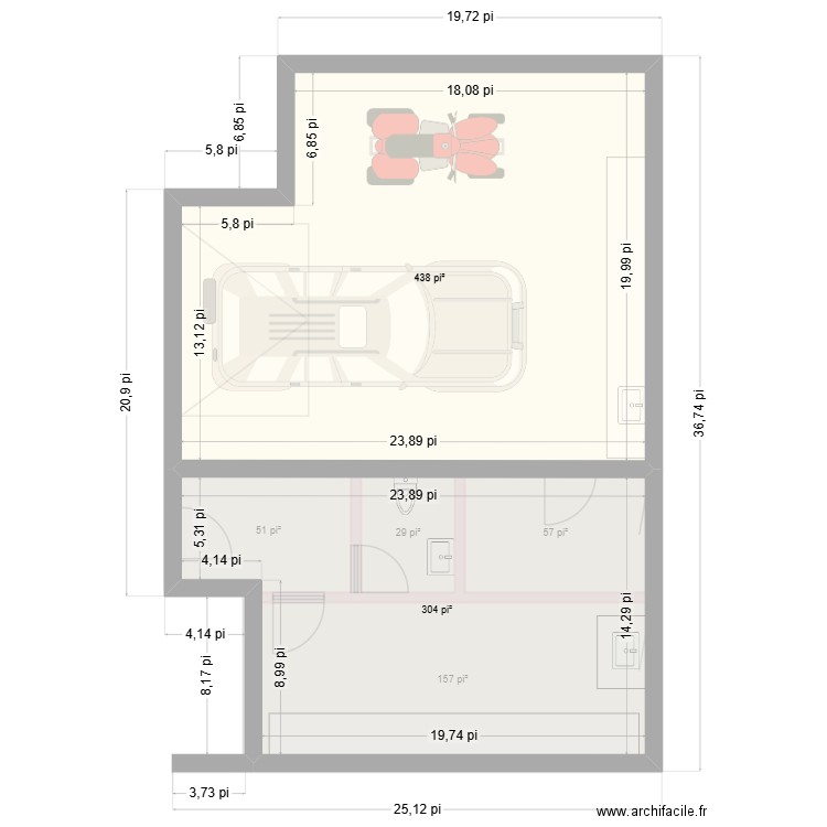 Batiment accessoire nov 2025. Plan de 7 pièces et 137 m2