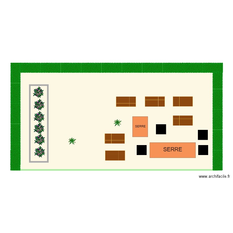 potager. Plan de 2 pièces et 211 m2