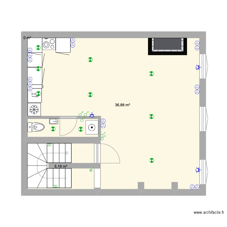 Felix RDC ELEC. Plan de 3 pièces et 42 m2