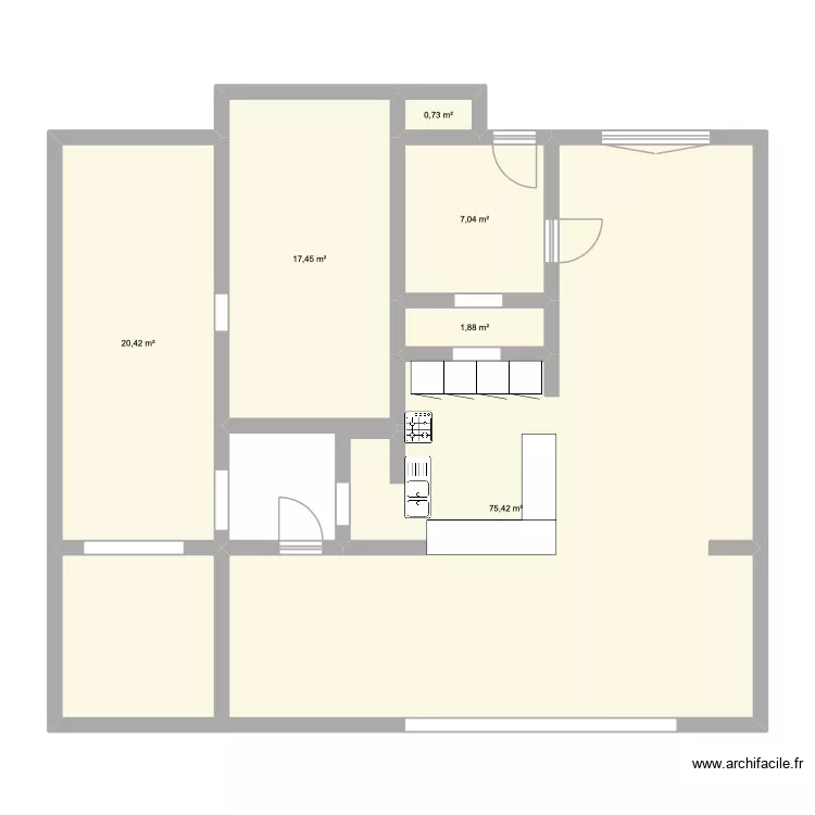 Projet 1. Plan de 6  et 123 m²