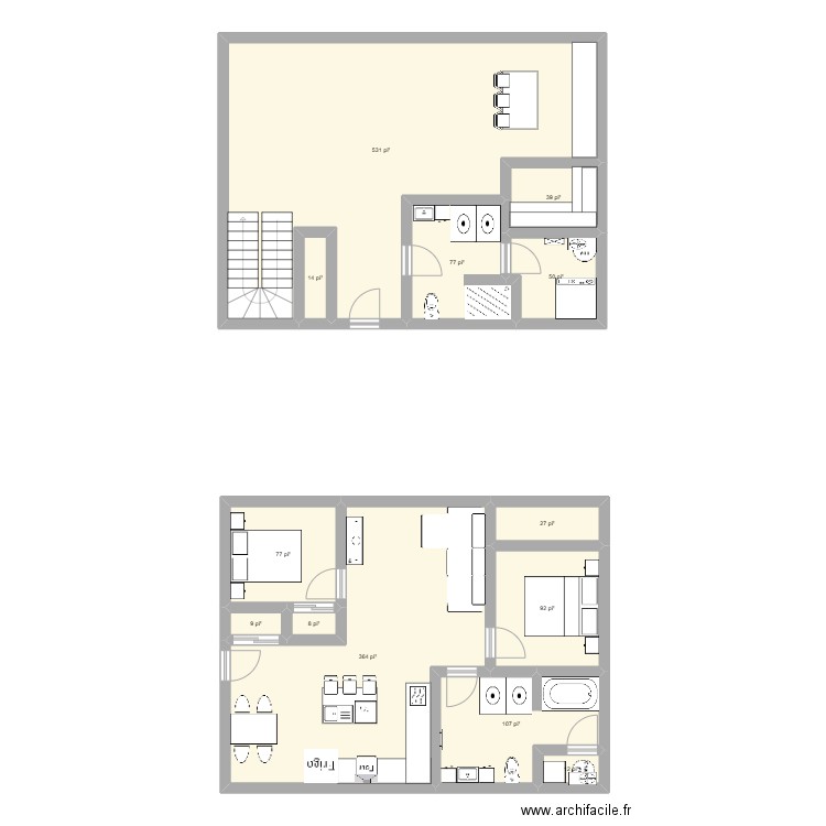 maison 6 sam. Plan de 13 pièces et 131 m2