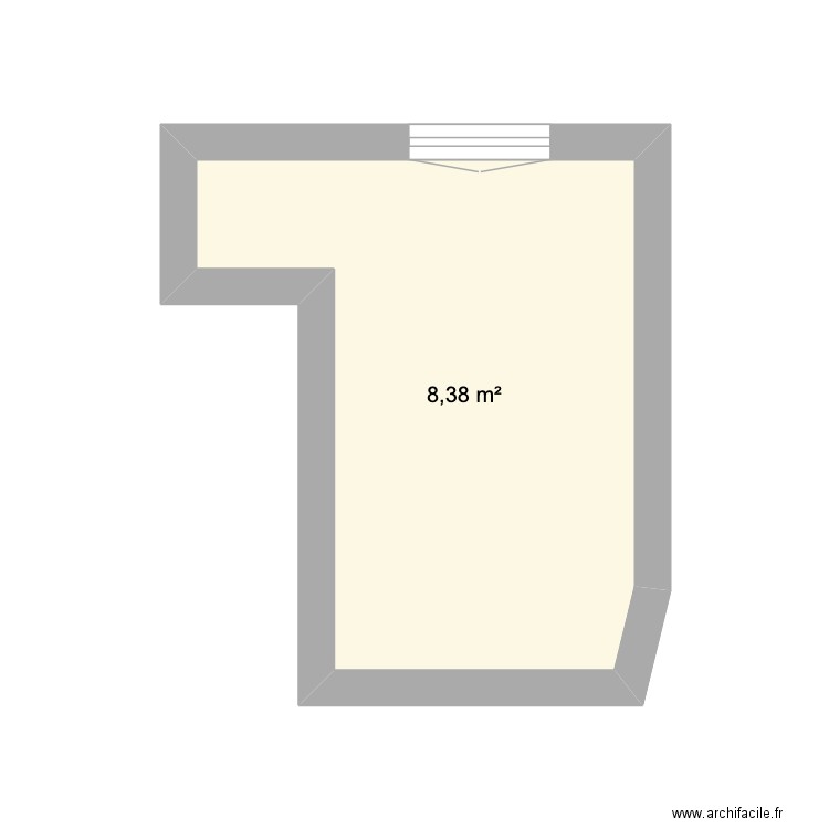 cuisine. Plan de 1 pièce et 8 m2