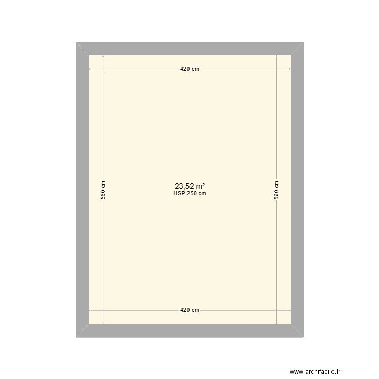 PLAN LECLERC PIECE CHEMINEE. Plan de 1 pièce et 24 m2