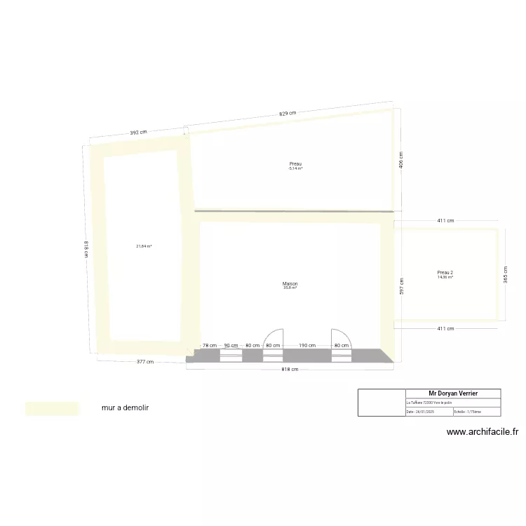 plan demolition. Plan de 