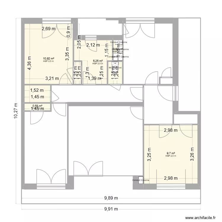 2 - M. Sandie à Valence - Sans meuble. Plan de 5 et 27 m² 2 - M. Sandie à Valence - Sans meuble. Plan de 5 et 27 m²