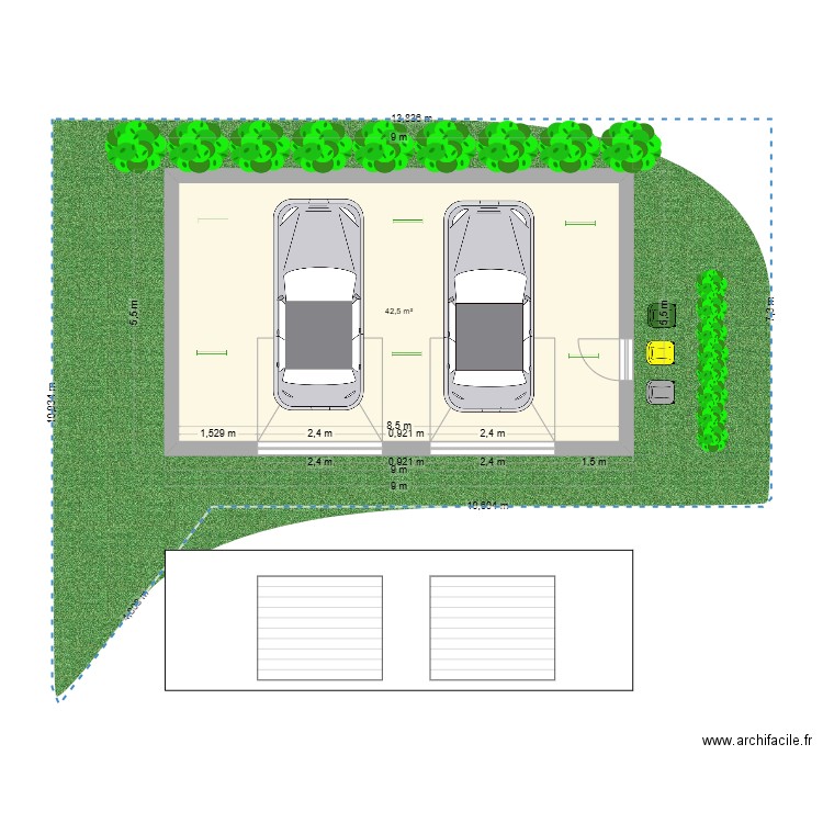 GARAGE 2. Plan de 0 pièce et 0 m2