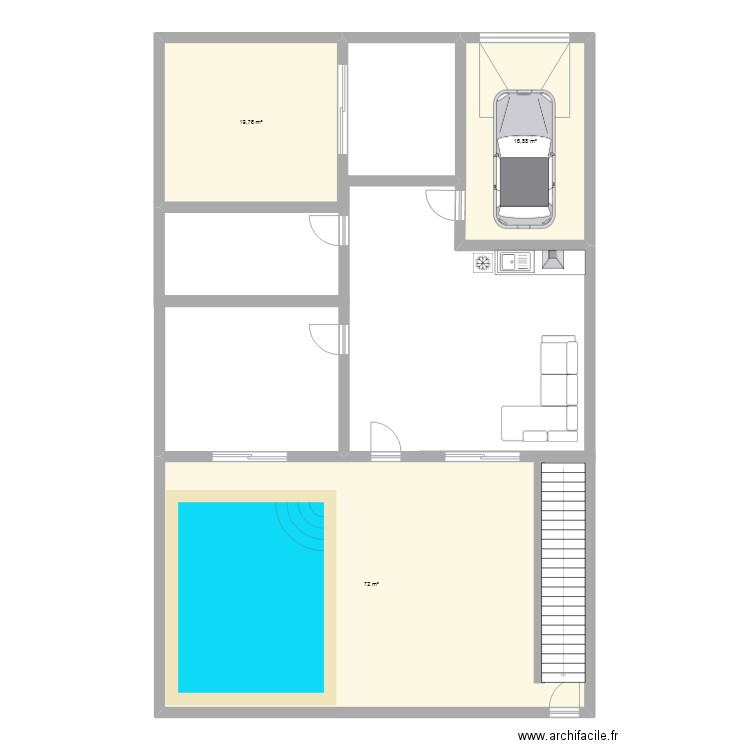 Bmdrs. Plan de 3 pièces et 109 m2