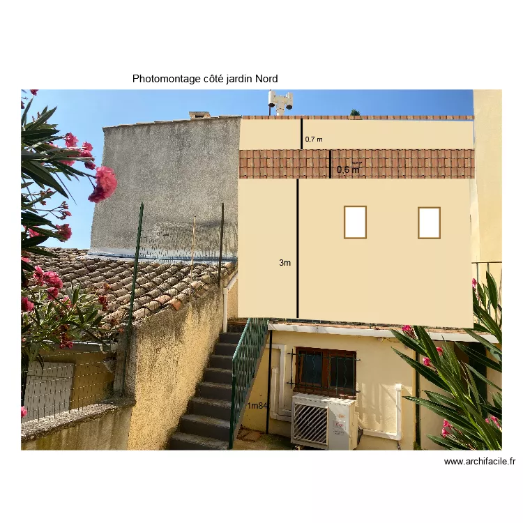 photomontage vue jardin Auriane. Plan de 