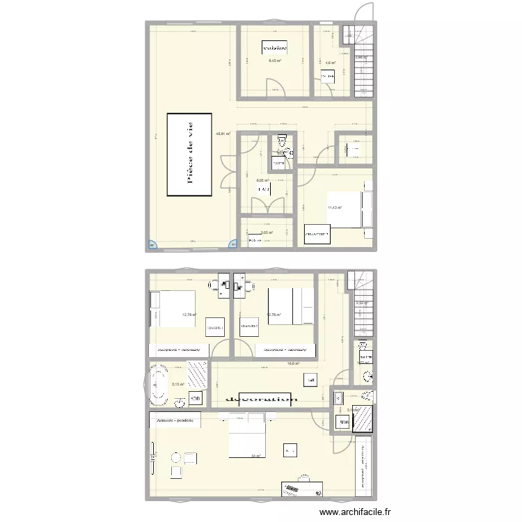 Maison simba A. Plan de 16 pièces et 177 m²