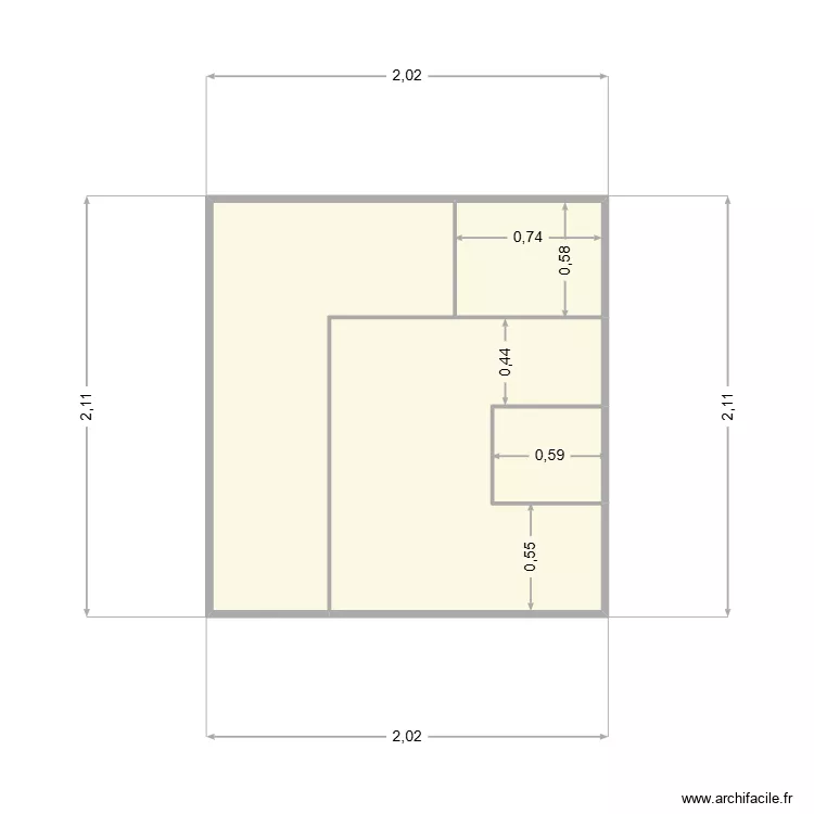 DRESSING 12. Plan de 4  et 4 m²