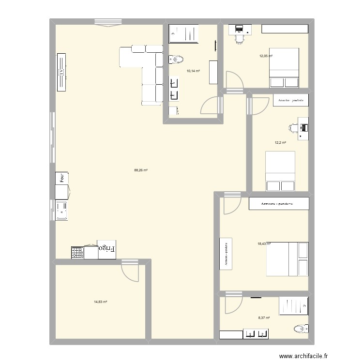 maison st jean 2. Plan de 7 pièces et 164 m2
