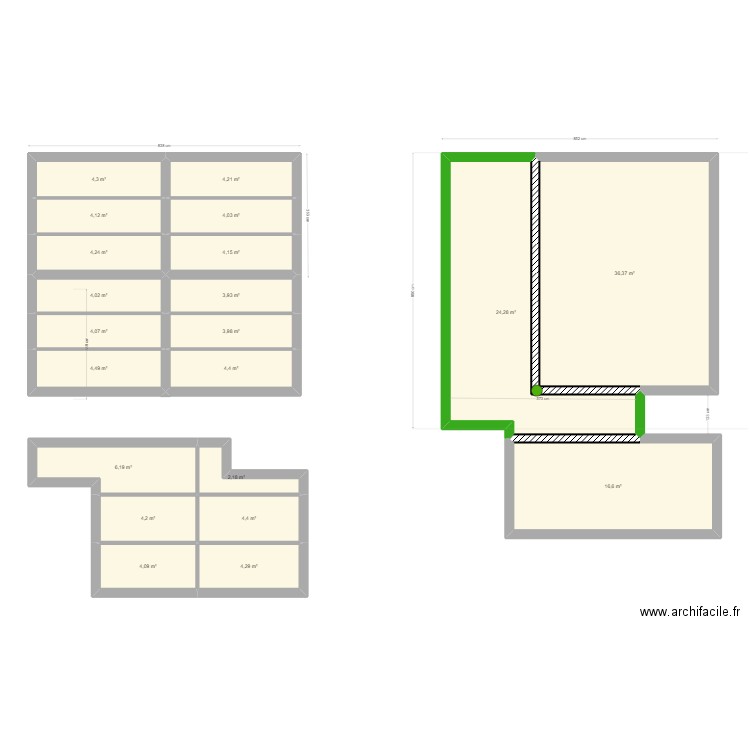 plan masse. Plan de 21 pièces et 153 m2