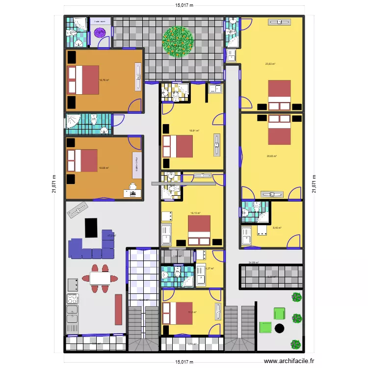 CHEZ BINETOU PREMIERE ETAGE. Plan de 