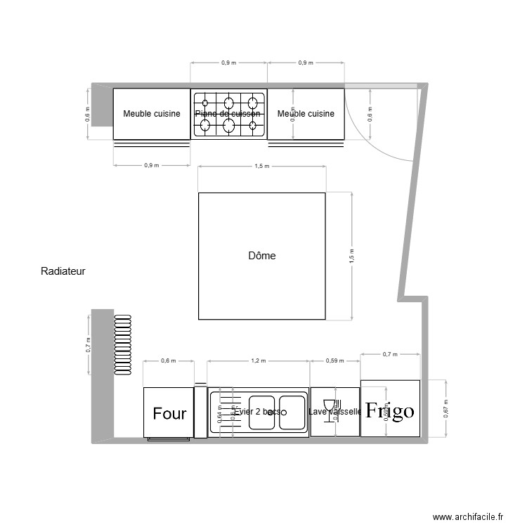 16 RDP  Cuisine. Plan de 0 pièce et 0 m2