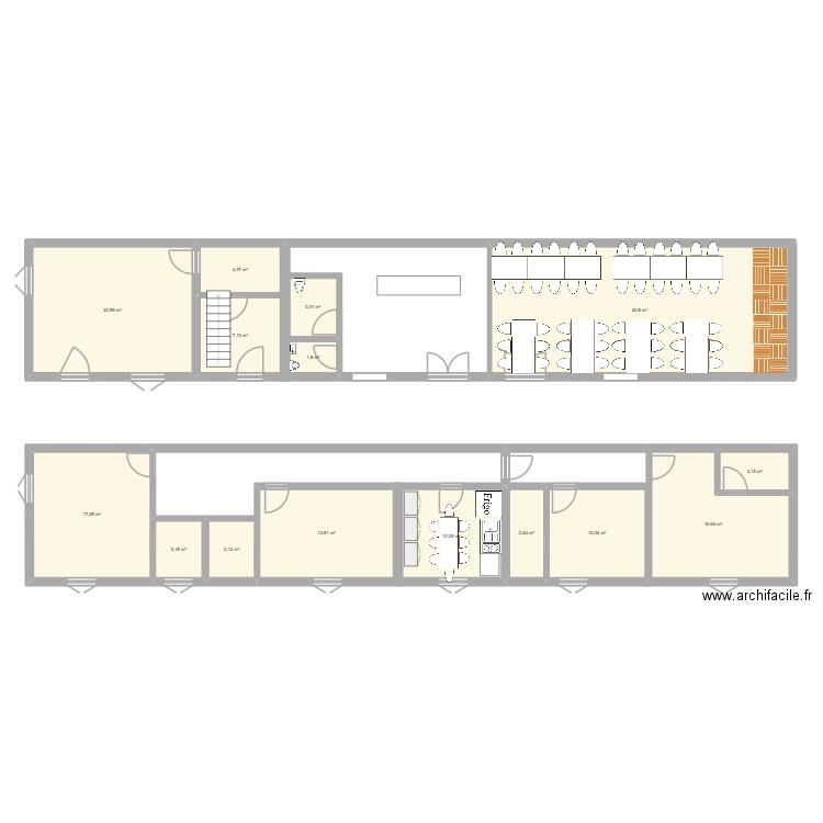 PLAN RDC CIGALOU. Plan de 15 pièces et 165 m2