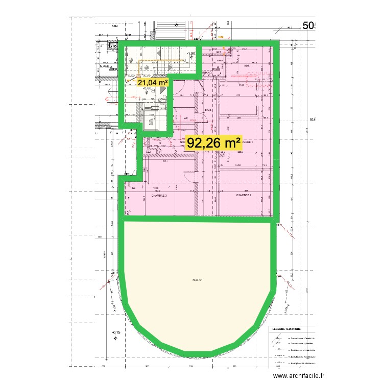 127561-2-plan. Plan de 3 pièces et 193 m2