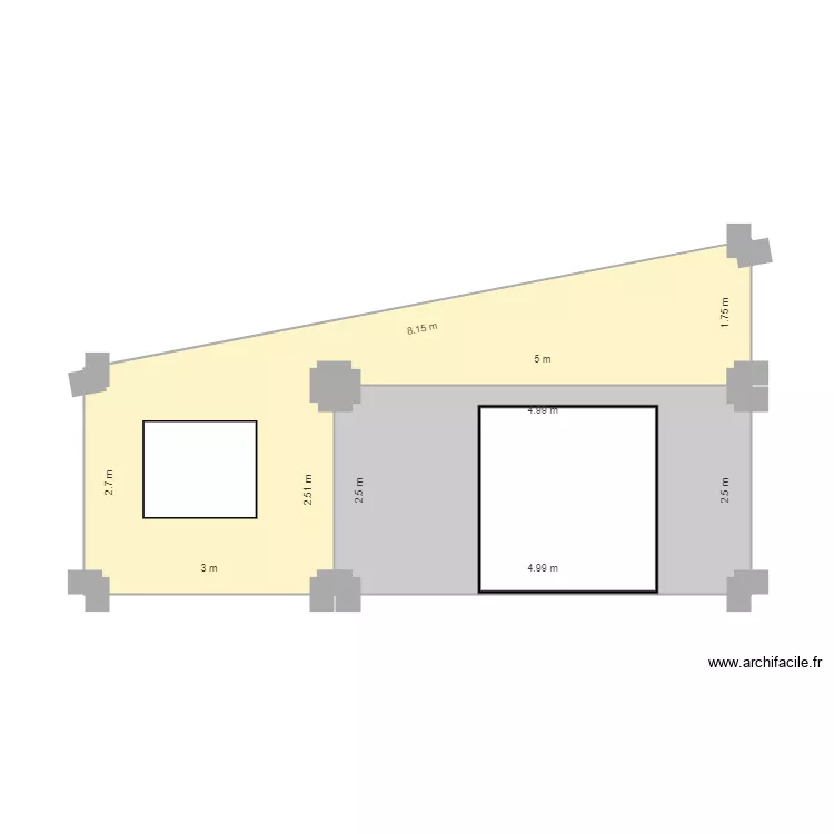 Narbonne -Facade. Plan de 2 Pièces et 28 m² Narbonne -Facade. Plan de 2 Pièces et 28 m²