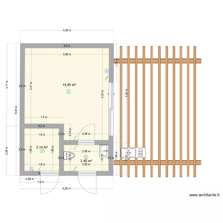 local technique définitif avec pergola. Plan de local technique définitif avec pergola. Plan de
