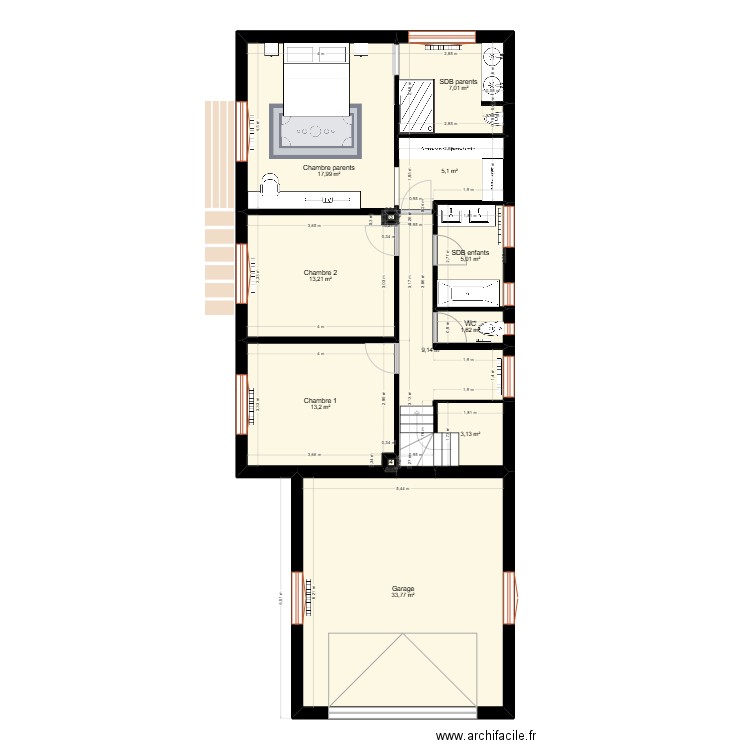 Plan Maison Réno rework marion batou. Plan de 22 pièces et 218 m2