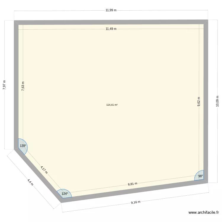 plan2. Plan de 1  et 114 m²