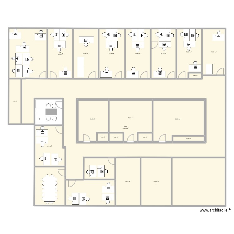 1er Etage droit_janv2026. Plan de 21 pièces et 541 m2