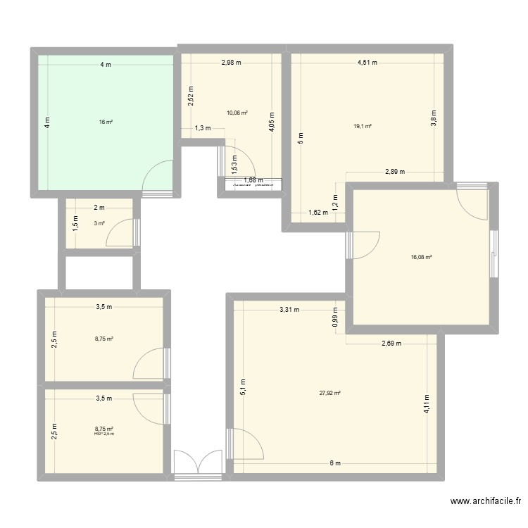 archi tou 2. Plan de 8 pièces et 110 m2