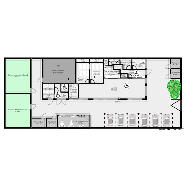 91 Crosne Projet rectif jordan  ascenseur  PMI.. Plan de 0 pièce et 0 m2